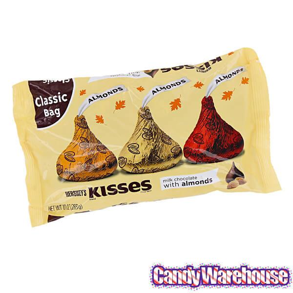 Hershey&#39;s Kisses Autumn Foiled Milk Chocolate with Almonds Candy: 60-Piece Bag - Candy Warehouse