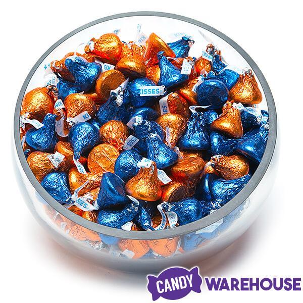 Hershey's Kisses Color Combo - Dark Blue and Orange: 800-Piece Box - Candy Warehouse