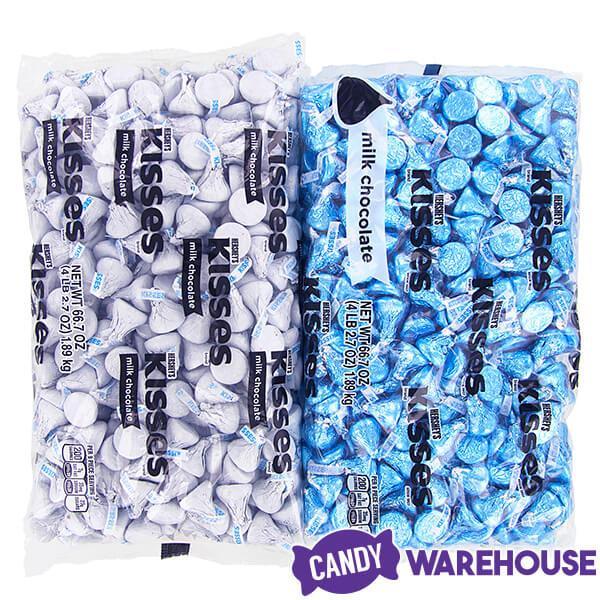 Hershey's Kisses Color Combo - Light Blue and White: 800-Piece Box - Candy Warehouse