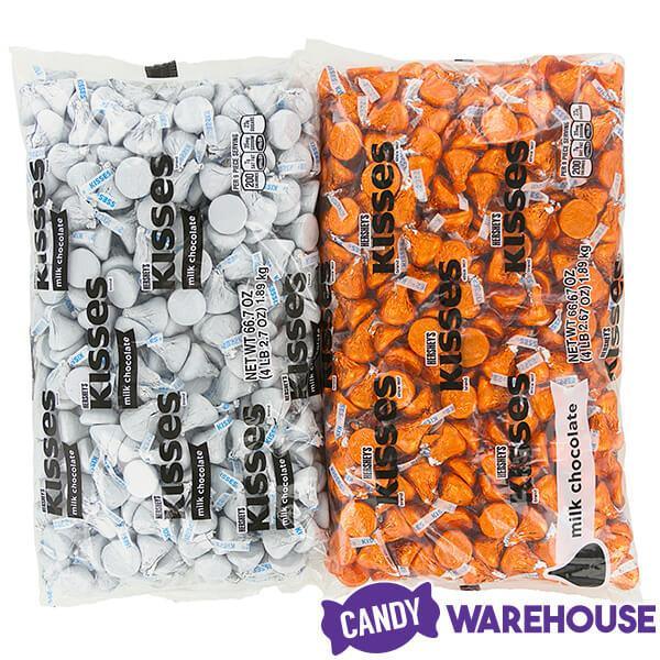 Hershey's Kisses Color Combo - Orange and White: 800-Piece Box - Candy Warehouse