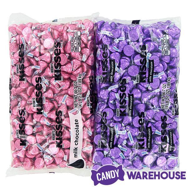 Hershey&#39;s Kisses Color Combo - Pink and Purple: 800-Piece Box - Candy Warehouse