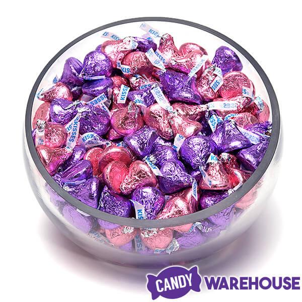 Hershey&#39;s Kisses Color Combo - Pink and Purple: 800-Piece Box - Candy Warehouse