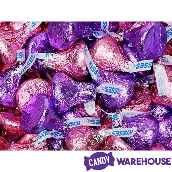 Hershey&#39;s Kisses Color Combo - Pink and Purple: 800-Piece Box - Candy Warehouse