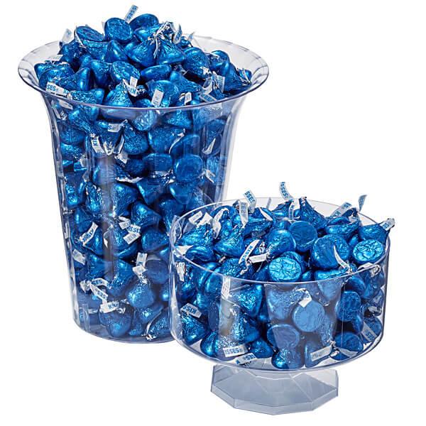 Hershey's Kisses Dark Blue Foiled Milk Chocolate Candy: 400-Piece Bag - Candy Warehouse