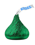 Hershey's Kisses Dark Green Foiled Milk Chocolate Candy: 400-Piece Bag - Candy Warehouse