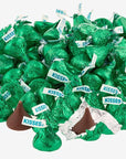 Hershey's Kisses Dark Green Foiled Milk Chocolate Candy: 400-Piece Bag - Candy Warehouse