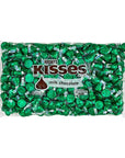 Hershey's Kisses Dark Green Foiled Milk Chocolate Candy: 400-Piece Bag - Candy Warehouse