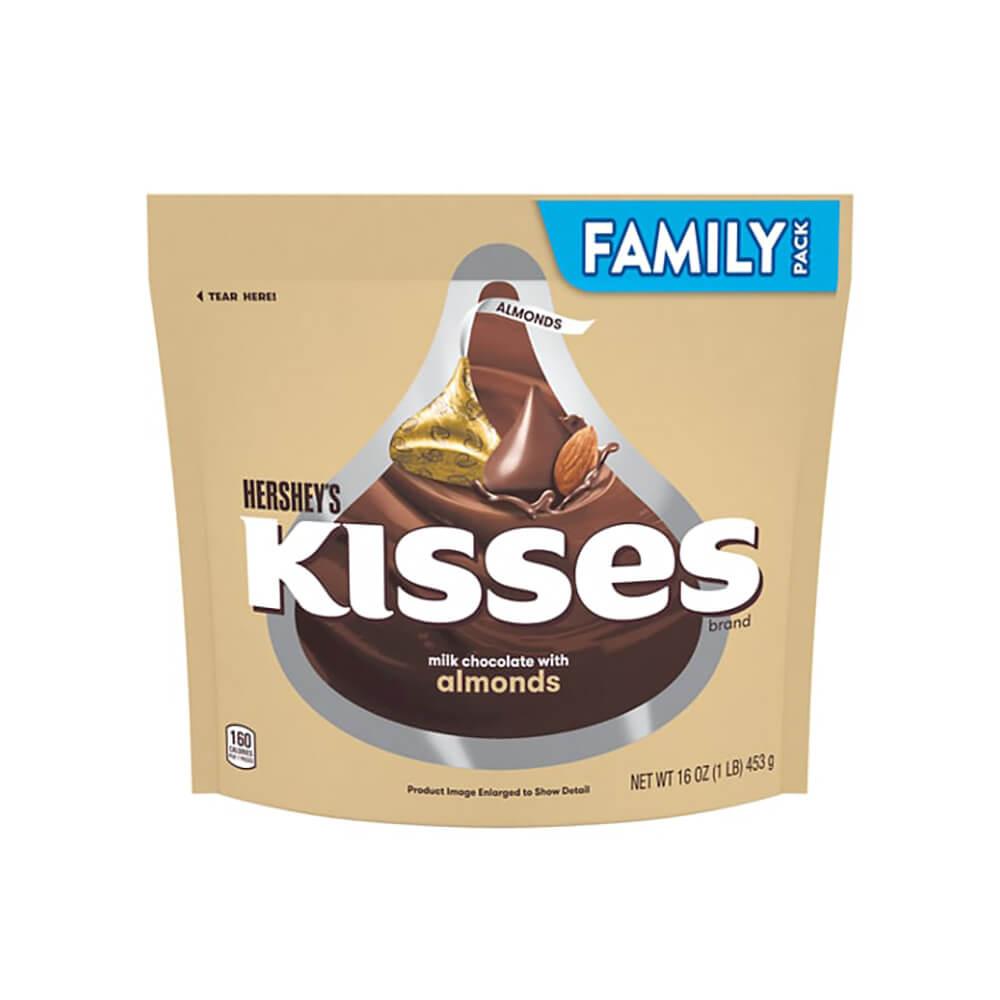 Hershey's Kisses Gold Foiled Milk Chocolate with Almonds Candy: 16-Ounce Bag - Candy Warehouse