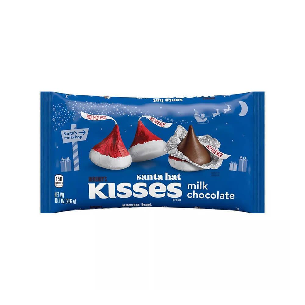 Hershey's Kisses in Santa Hat Foils: 10.1-Ounce Bag - Candy Warehouse