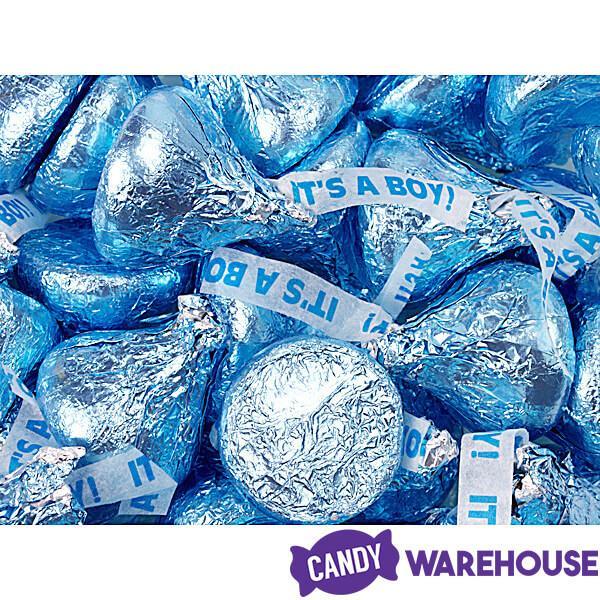 Hershey's Kisses It's a Boy Blue Foiled Milk Chocolate Candy: 3LB Bag - Candy Warehouse