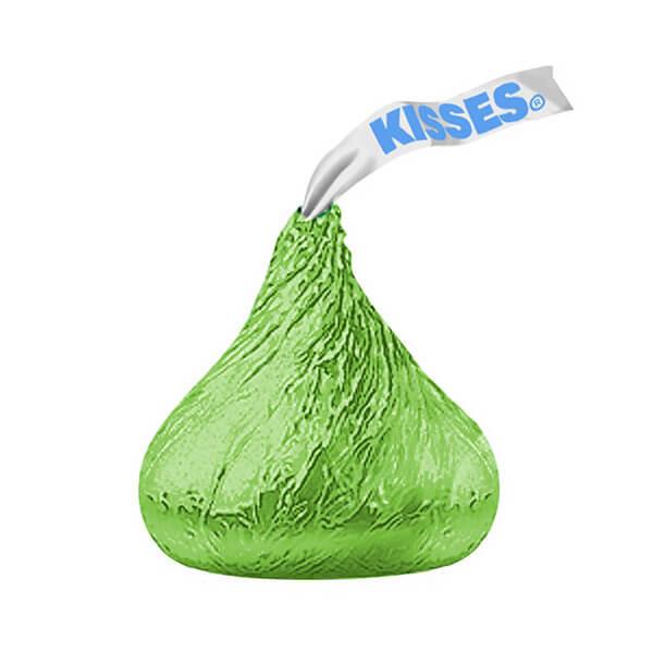 Hershey's Kisses Kiwi Green Foiled Milk Chocolate Candy: 400-Piece Bag - Candy Warehouse