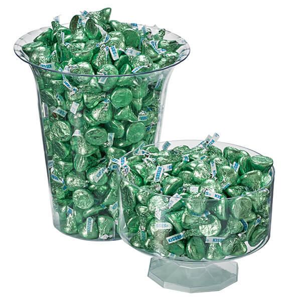 Hershey's Kisses Kiwi Green Foiled Milk Chocolate Candy: 400-Piece Bag - Candy Warehouse