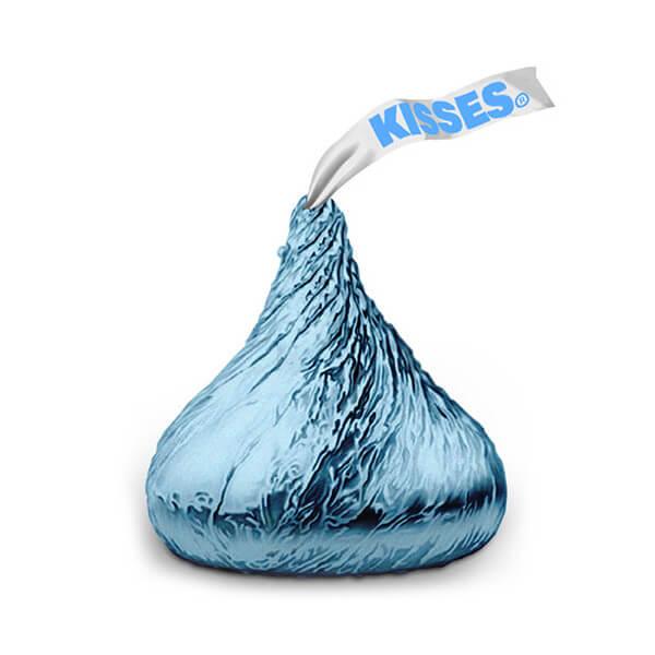 Hershey's Kisses Light Blue Foiled Milk Chocolate Candy: 400-Piece Bag - Candy Warehouse