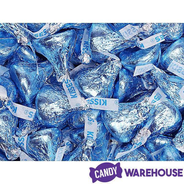 Hershey's Kisses Light Blue Foiled Milk Chocolate Candy: 400-Piece Bag - Candy Warehouse