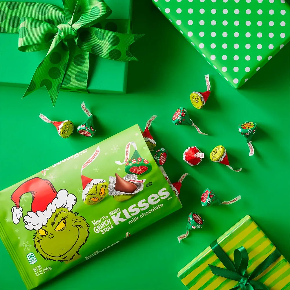 Hershey&#39;s Kisses Milk Chocolates with Grinch® Foils: 9.5-Ounce Bag