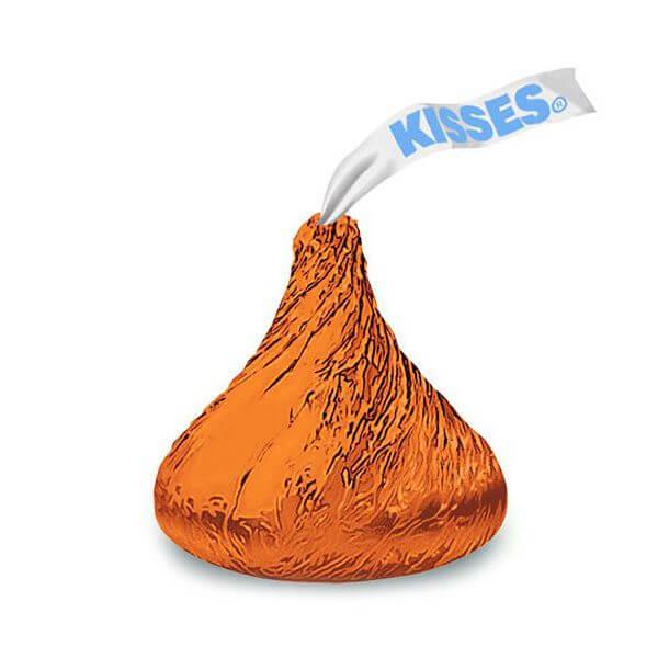 Hershey's Kisses Orange Foiled Milk Chocolate Candy: 400-Piece Bag - Candy Warehouse