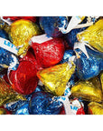 Hershey's Kisses Party Red, Dark Blue & Yellow Foiled Party Milk Chocolate Candy: 11-Ounce Bag - Candy Warehouse