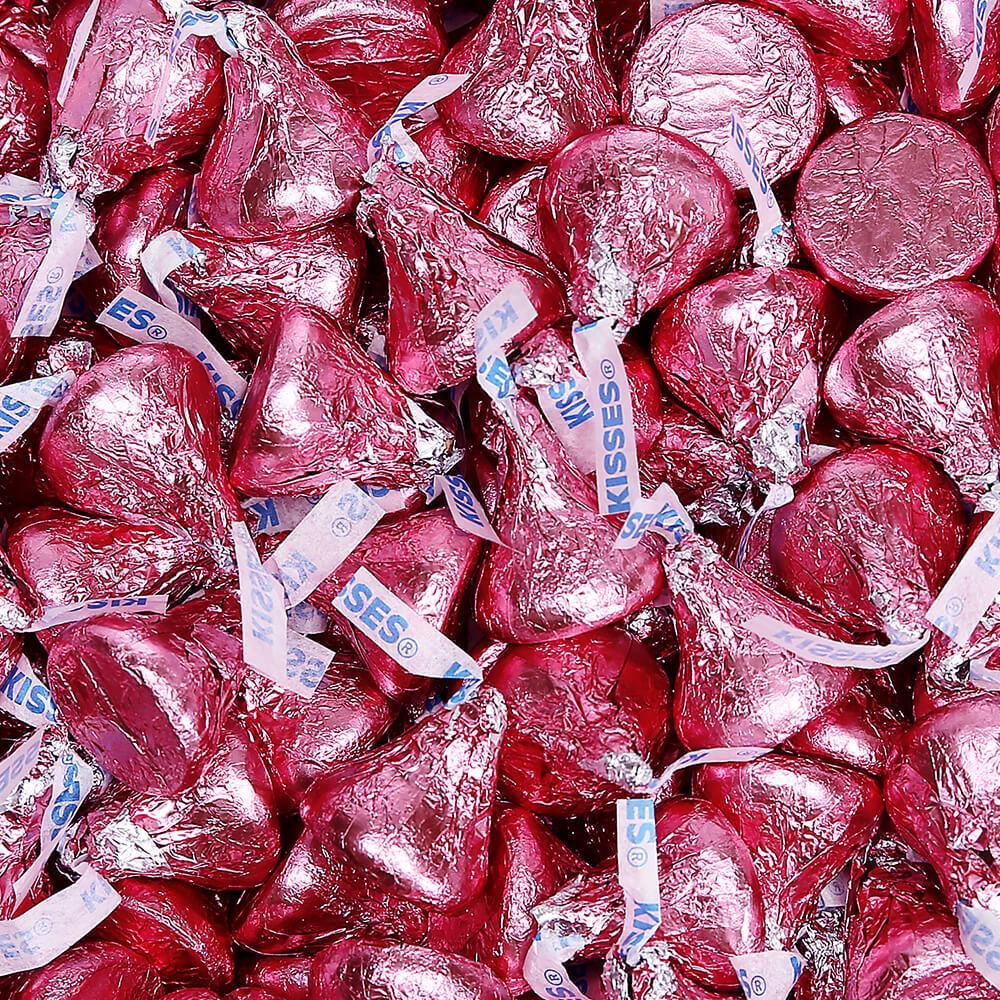 Hershey's Kisses Pink Foiled Milk Chocolate Candy: 400-Piece Bag - Candy Warehouse