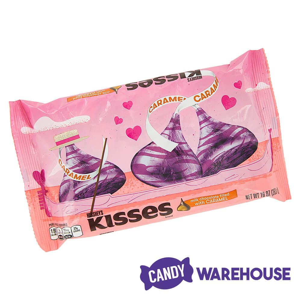 Hershey's Kisses Pink Foiled Milk Chocolates with Caramel Filling: 60-Piece Bag - Candy Warehouse