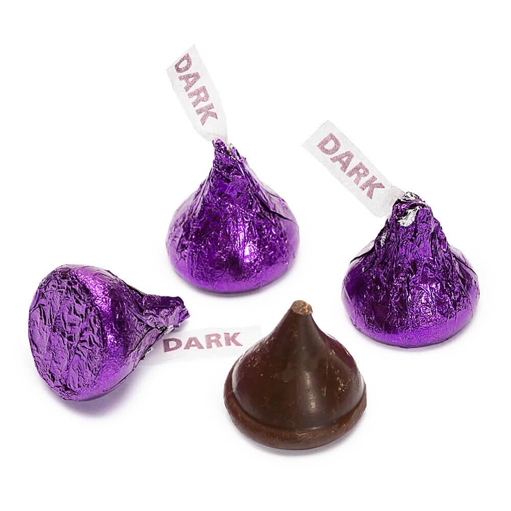 Hershey's Kisses Purple Foiled Dark Chocolate Candy: 1LB Bag - Candy Warehouse