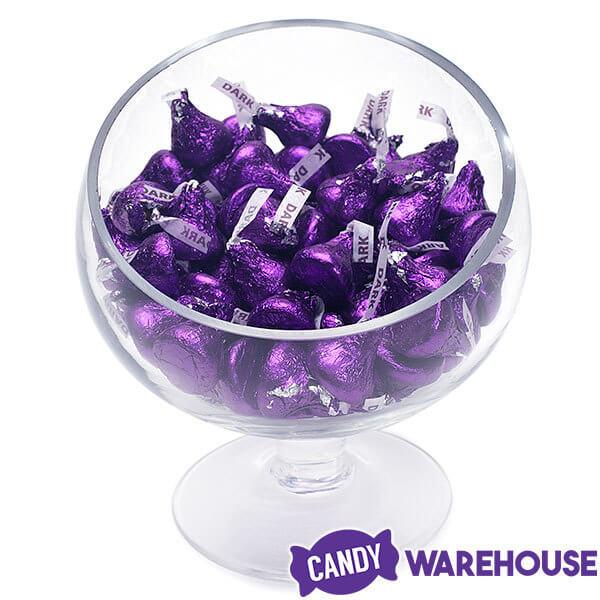 Hershey's Kisses Purple Foiled Dark Chocolate Candy: 1LB Bag - Candy Warehouse