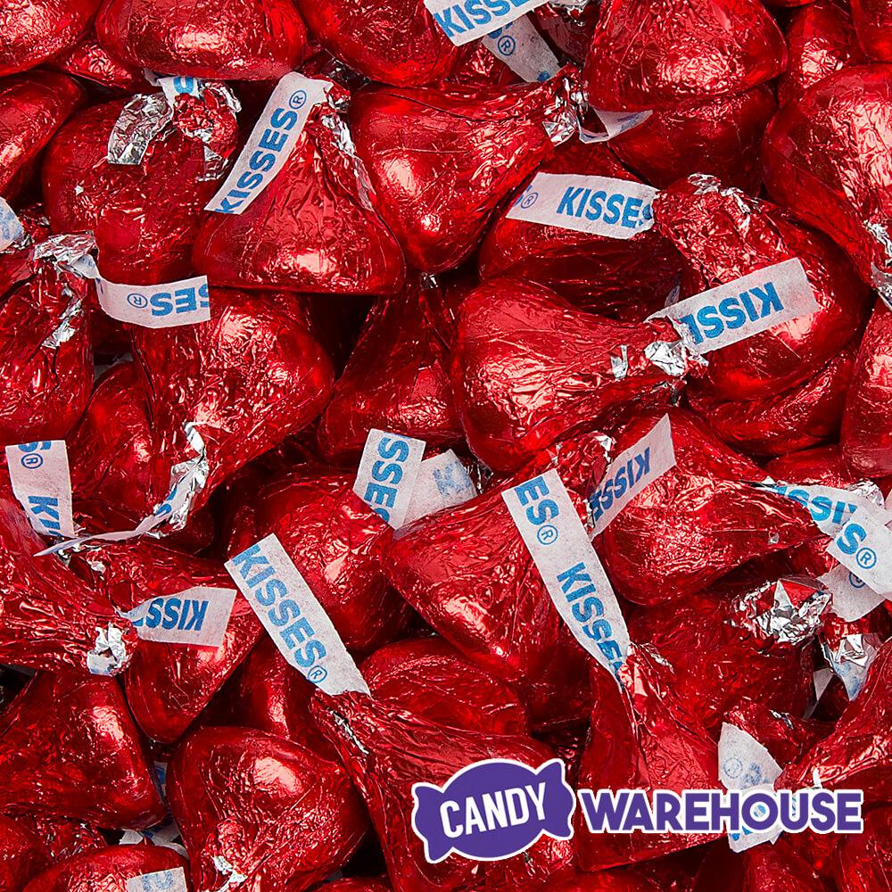 Hershey's Kisses Red Foiled Milk Chocolate Candy: 400-Piece Bag - Candy Warehouse