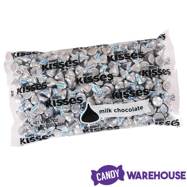 Hershey's Kisses Silver Foiled Milk Chocolate Candy: 400-Piece Bag - Candy Warehouse