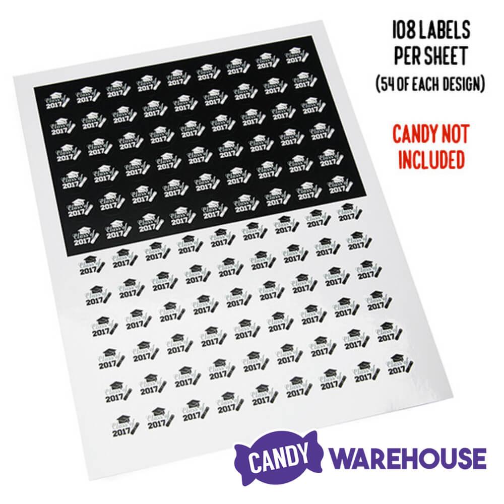 Hershey's Kisses Stickers - Graduation: 108-Piece Sheet - Candy Warehouse