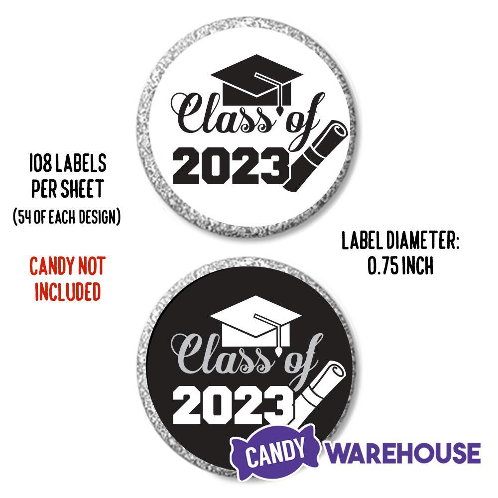 Hershey's Kisses Stickers - Graduation: 108-Piece Sheet - Candy Warehouse