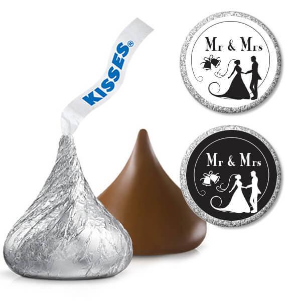 Hershey&#39;s Kisses Stickers - Wedding: 108-Piece Sheet - Candy Warehouse