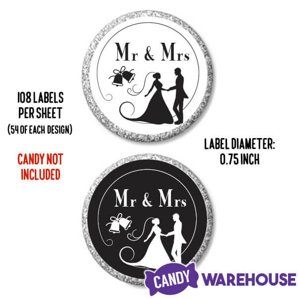 Hershey&#39;s Kisses Stickers - Wedding: 108-Piece Sheet - Candy Warehouse