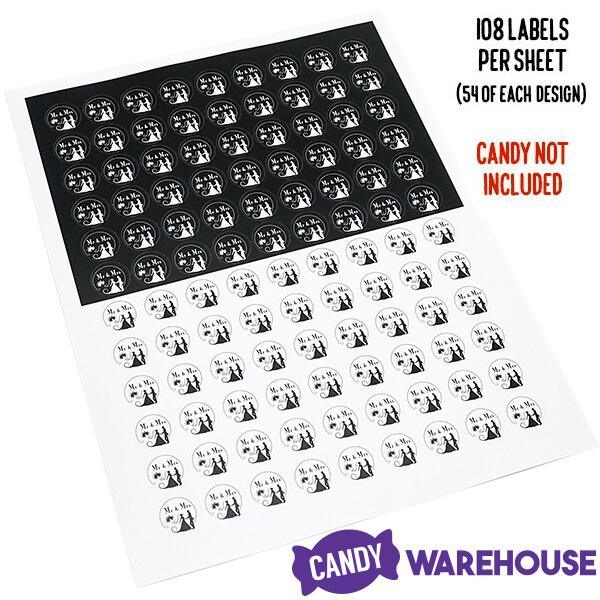 Hershey&#39;s Kisses Stickers - Wedding: 108-Piece Sheet - Candy Warehouse