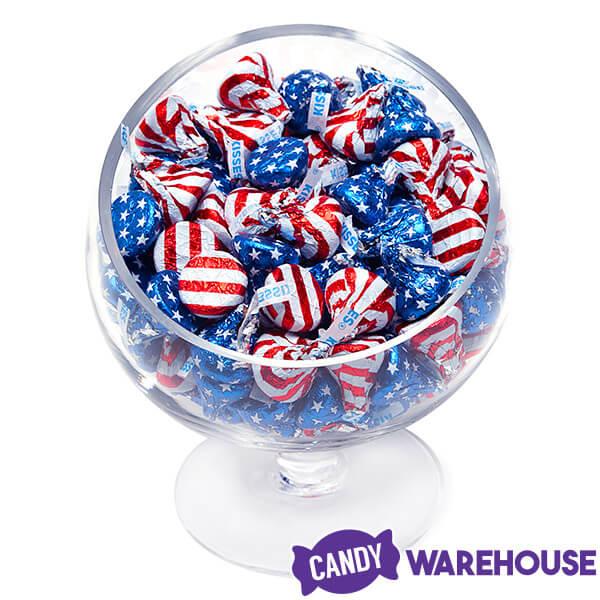 Hershey's Kisses USA Flag Foiled Milk Chocolate Candy: 12-Ounce Bag - Candy Warehouse