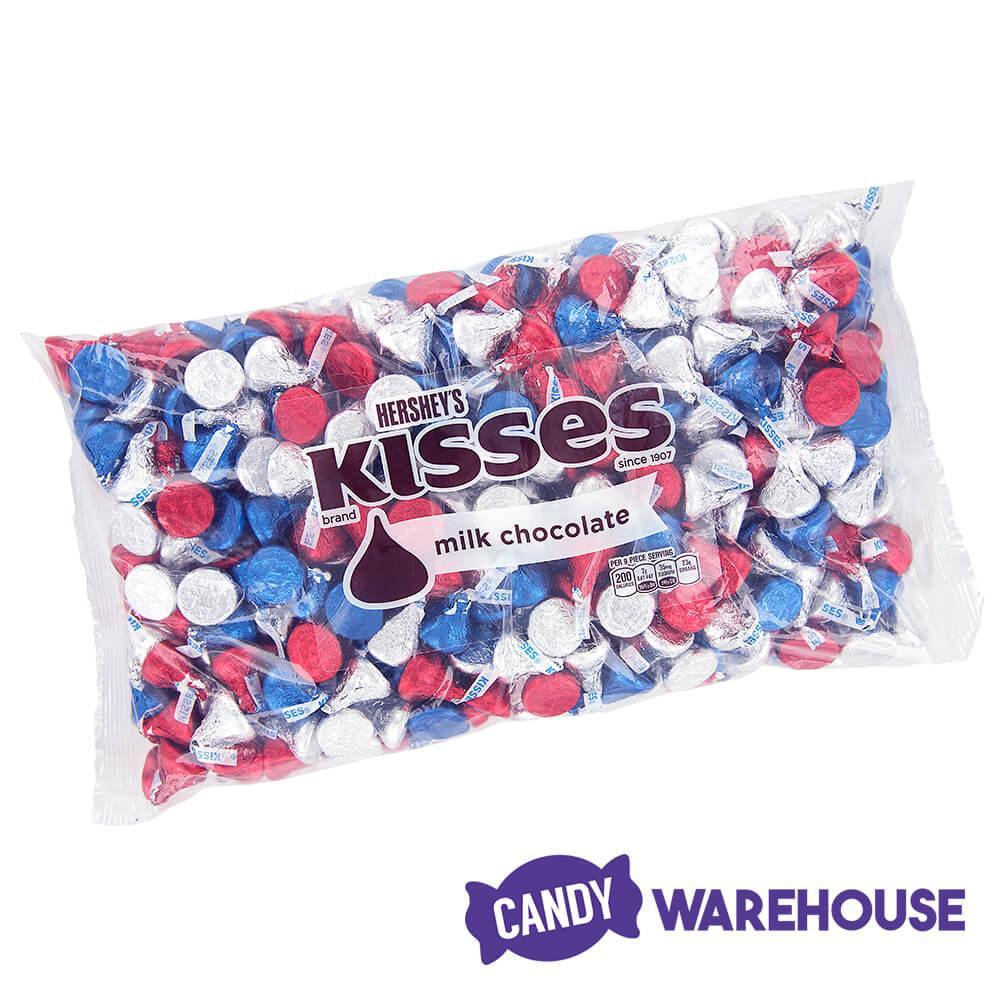 Hershey's Kisses USA Patriotic Foiled Milk Chocolate Candy: 200-Piece Bag - Candy Warehouse