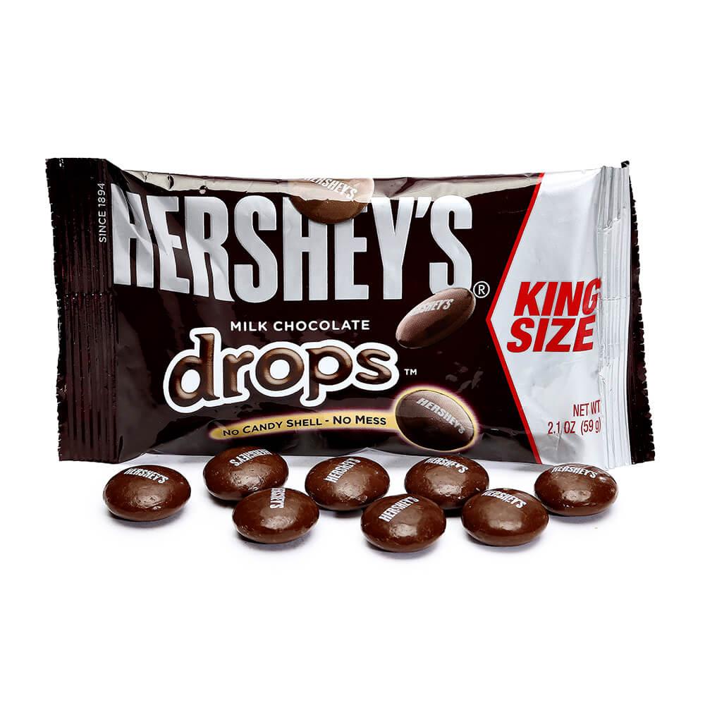 Hershey's Milk Chocolate Drops King Size Candy Packs: 18-Piece Box - Candy Warehouse