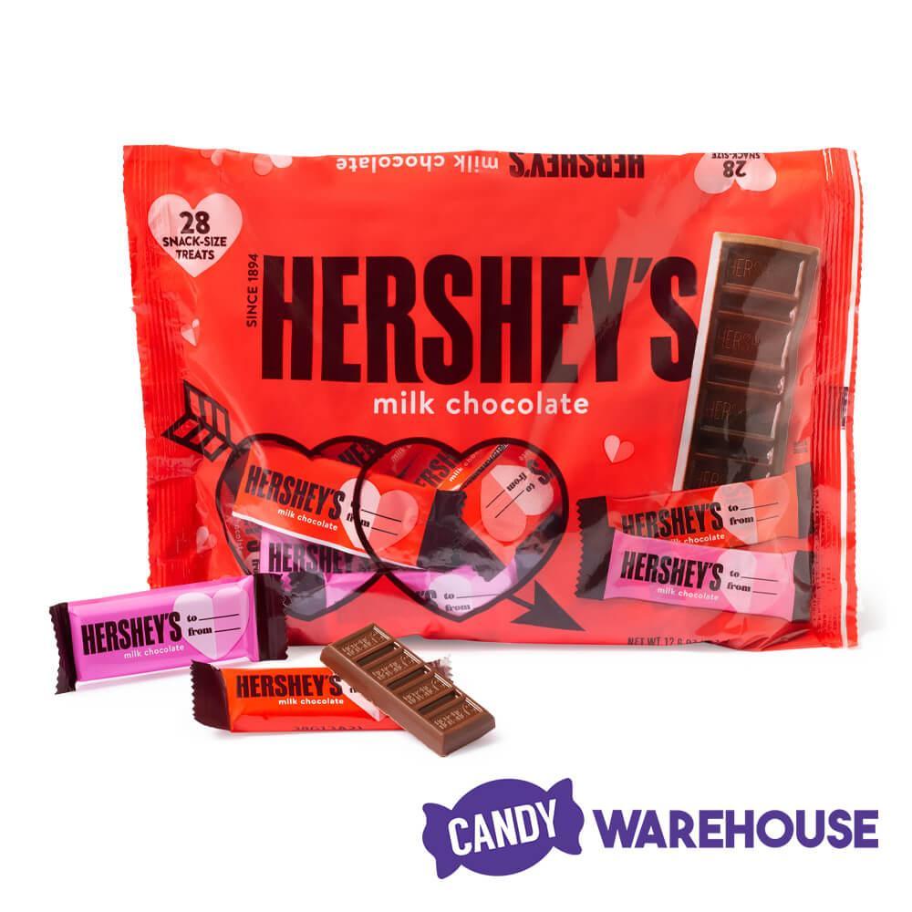 Hershey's Milk Chocolate Valentine Snack Size Bars: 28-Piece Bag - Candy Warehouse