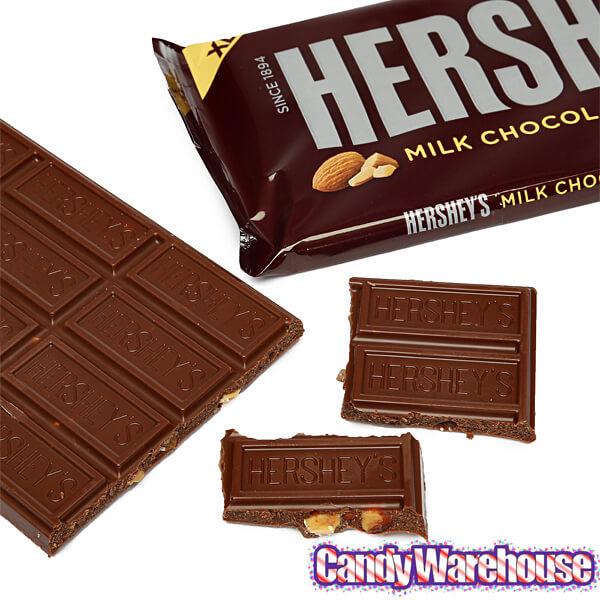 Hershey's Milk Chocolate with Almonds 4.25-Ounce Jumbo Candy Bars: 12-Piece Box - Candy Warehouse