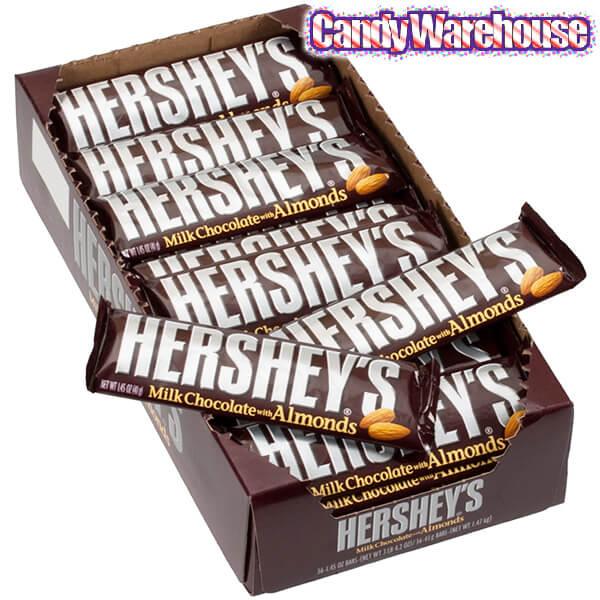 Hershey's Milk Chocolate with Almonds Candy Bars: 36-Piece Box - Candy Warehouse