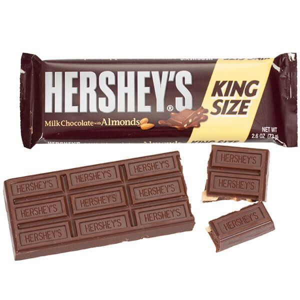 Hershey's Milk Chocolate with Almonds King Size Candy Bars: 18-Piece Box - Candy Warehouse