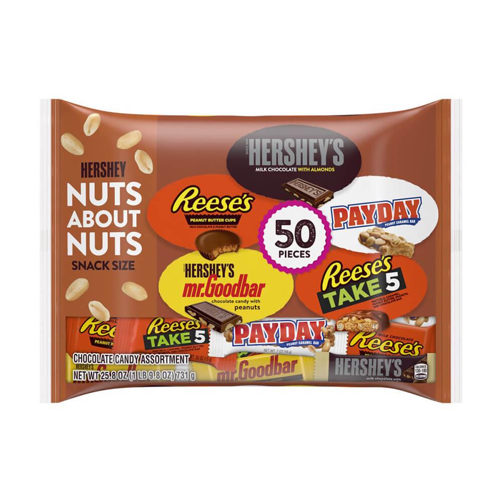 Hershey&#39;s Nuts About Nuts Assortment: 50-Piece Bag - Candy Warehouse