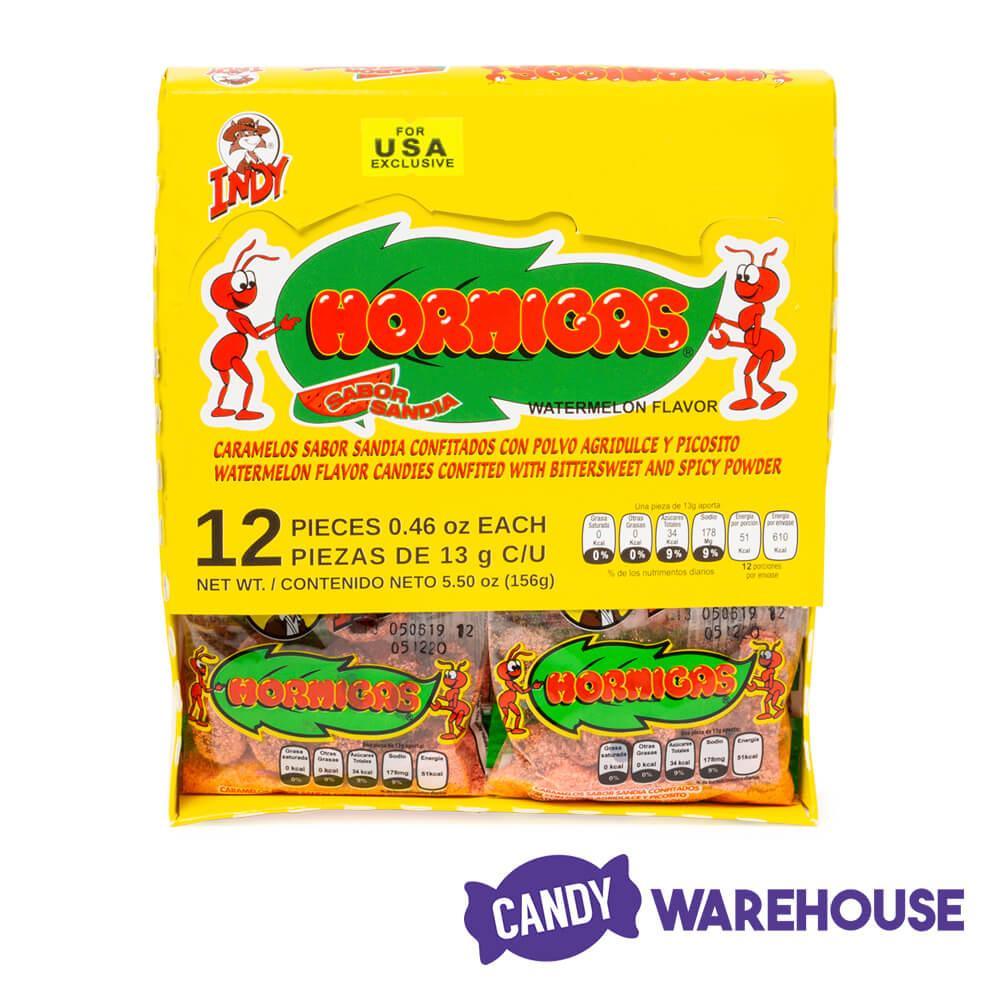 Hormigas Spicy Watermelon Powder Candy: 12-Piece Box - Candy Warehouse