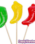 Hot Pepper Hard Candy Lollipops: 12-Piece Bag - Candy Warehouse