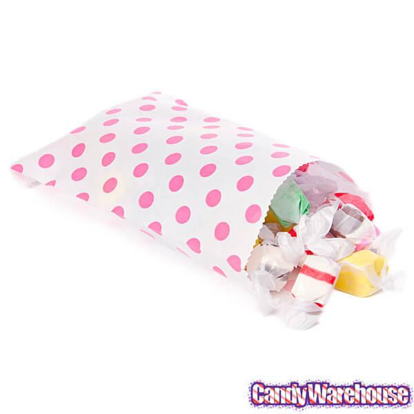 Hot Pink Polka Dot Candy Bags: 25-Piece Pack - Candy Warehouse