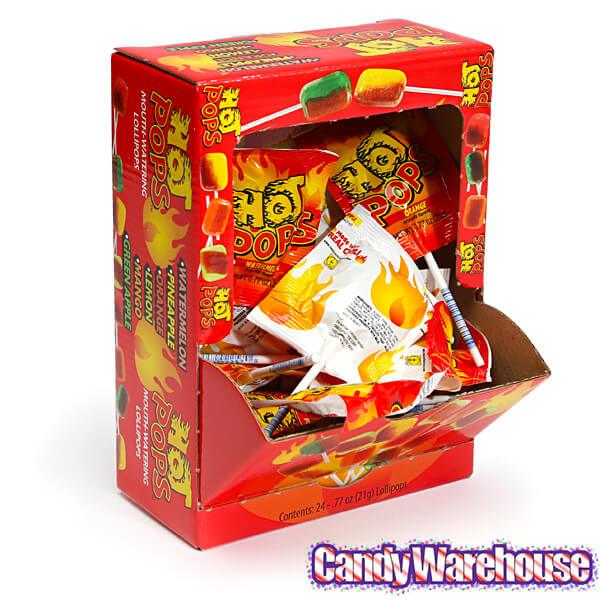 Hot Pops Spicy Lollipops: 24-Piece Box - Candy Warehouse