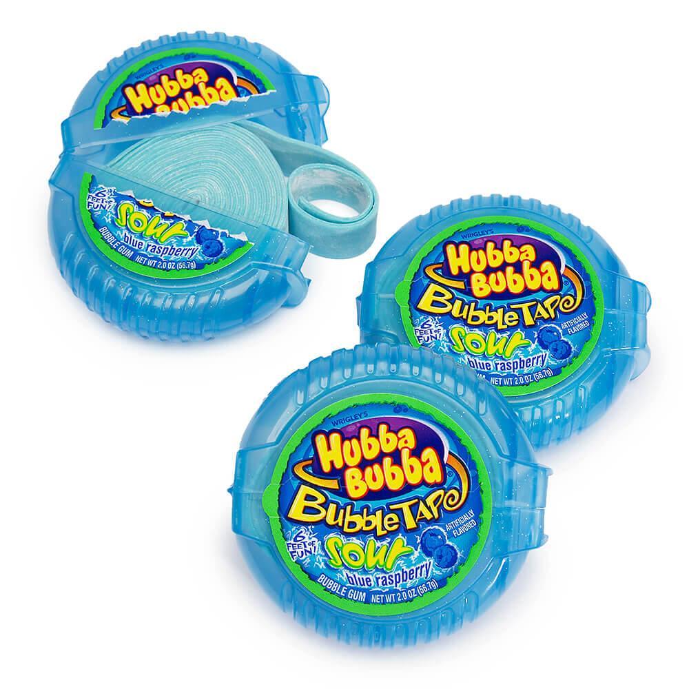 Hubba Bubba Bubble Tape Gum Rolls - Sour Blue Raspberry: 12-Piece Box - Candy Warehouse