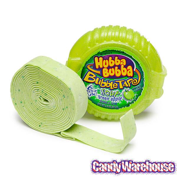 Hubba Bubba Bubble Tape Gum Rolls - Sour Green Apple: 12-Piece Box - Candy Warehouse