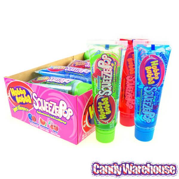 Hubba Bubba Squeeze Pop Liquid Candy Tubes - Sweet Flavors: 18-Piece Box - Candy Warehouse