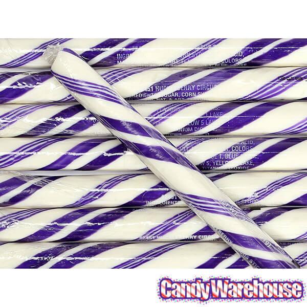 Huckleberry Hard Candy Sticks: 100-Piece Box - Candy Warehouse