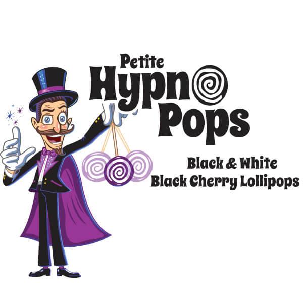 Hypno Pops Petite Swirled Lollipops - Black Cherry: 100-Piece Bag - Candy Warehouse