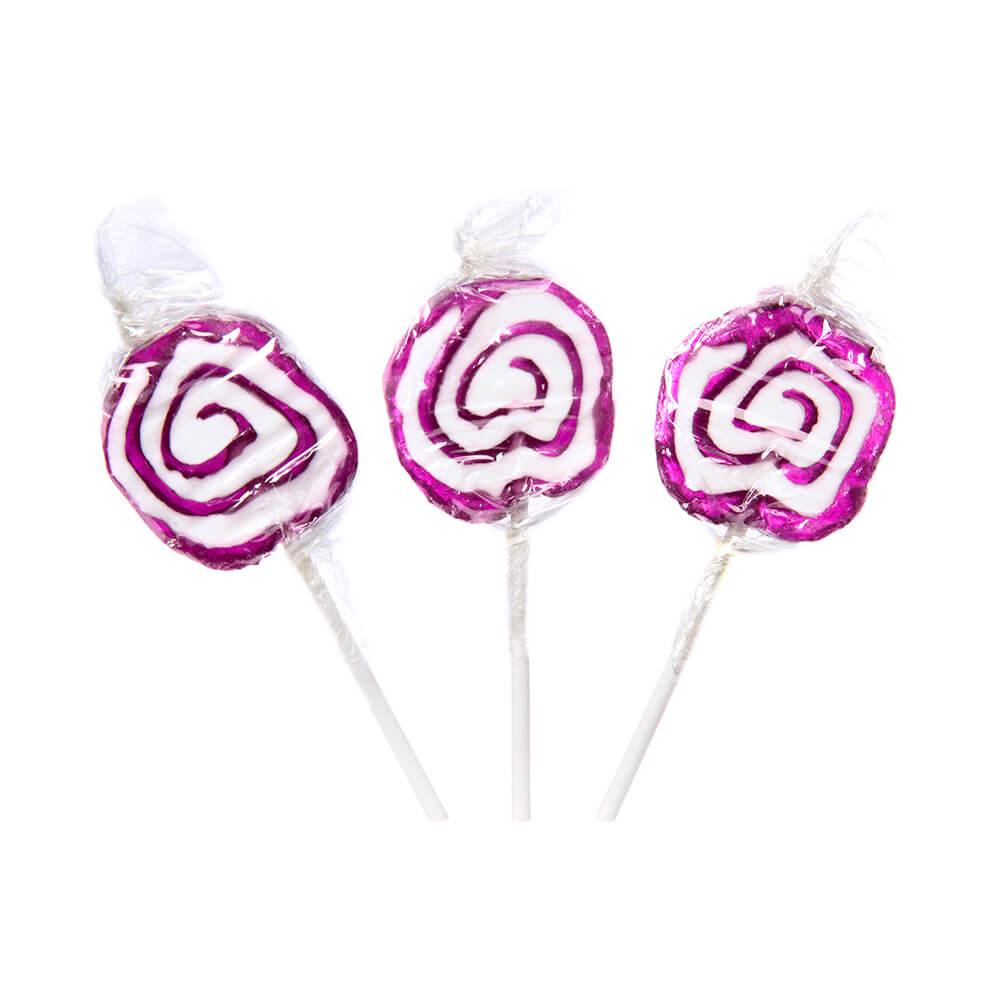 Hypno Pops Petite Swirled Lollipops - Grape: 100-Piece Bag - Candy Warehouse